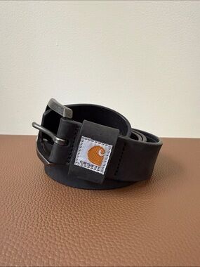 Carhartt Black Belt with Silver Buckle
